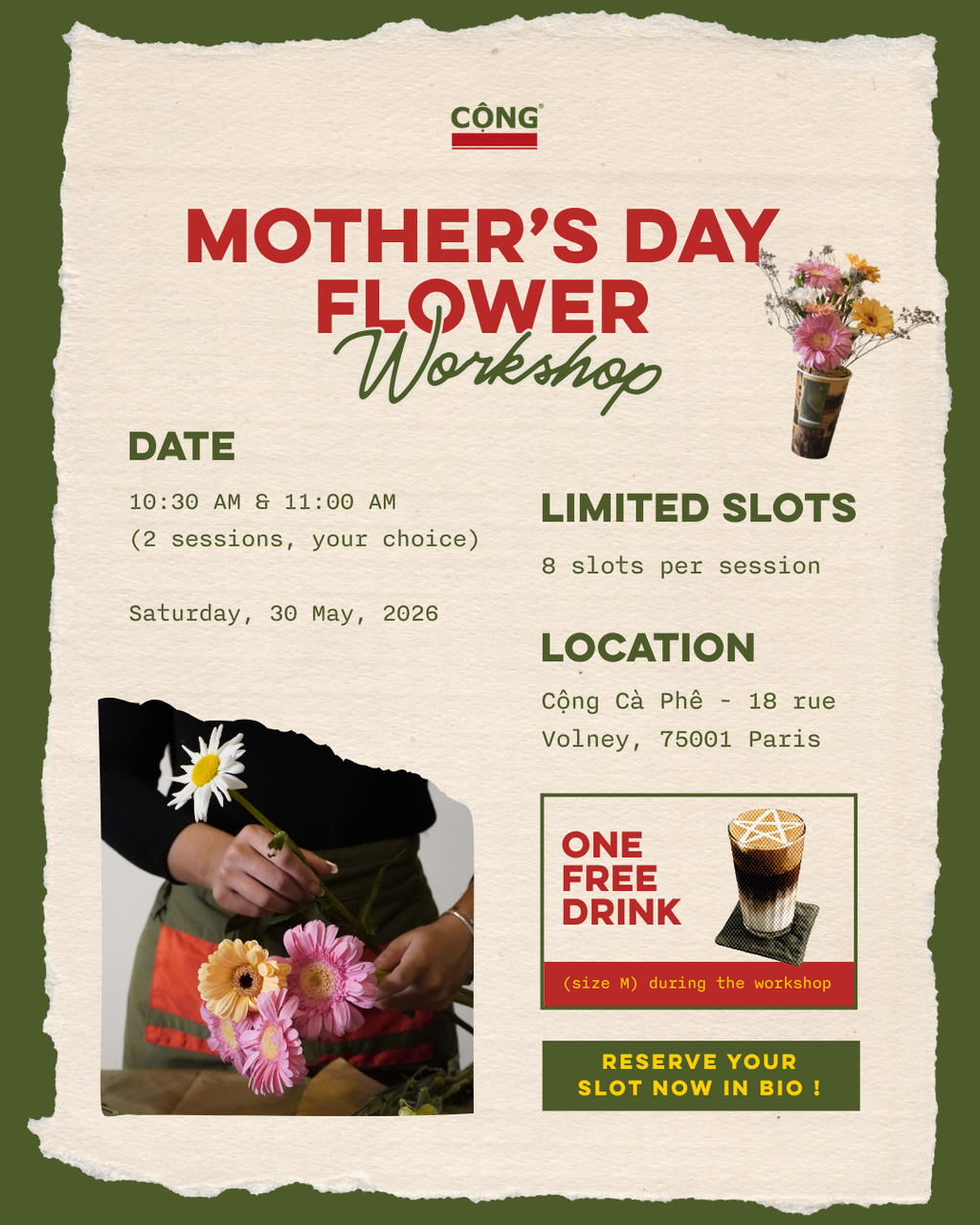 Mother's Day Flower Workshop Ticket