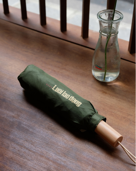"Đừng lười lao động" Folding Umbrella