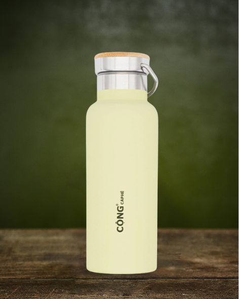 Thermos 'Đừng lười lao động' 470 ml (Yellow)