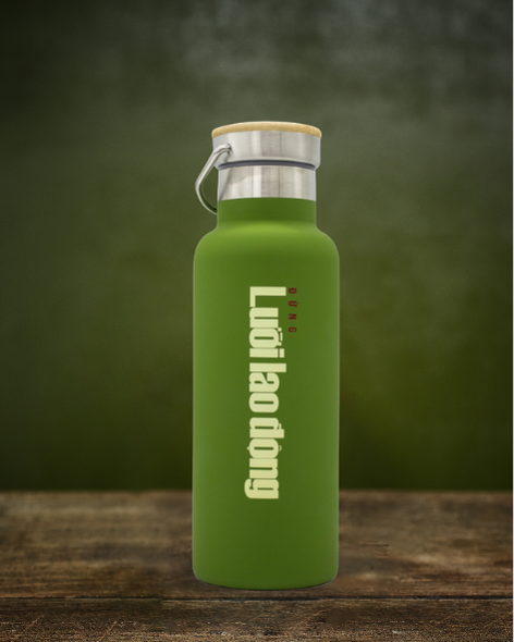 Thermos 'Đừng lười lao động' 470 ml (Green)