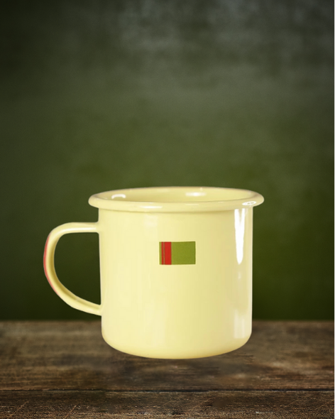 Enamel Mug "Đừng lười lao động" (Yellow)